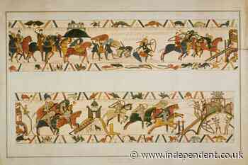 Two threads torn in Bayeux Tapestry on journey to London from France
