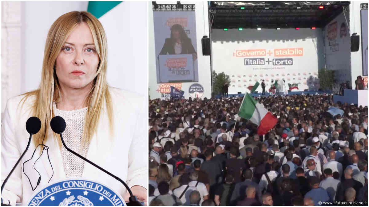 Meloni celebra i 4 anni di governo e apre la campagna elettorale: “Legge per scegliere premier e coalizione”. All’opposizione: “Da 80 annni usa l’antifascismo per agguantare il potere”