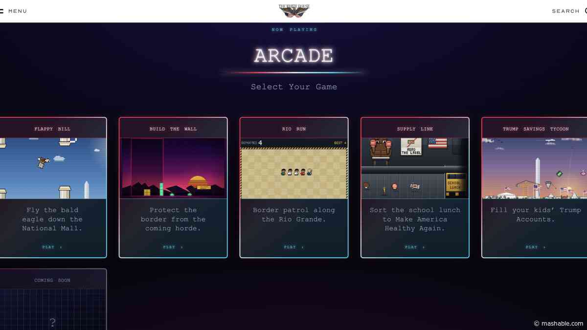 Trump games: White House unveils anti-immigrant, Pro-Trump retro arcade