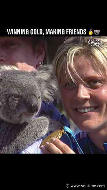 Olympic champion Paola Pezzo... and her podium buddy. 😍 #Olympics #Cycling #MountainBike #Sydney2000