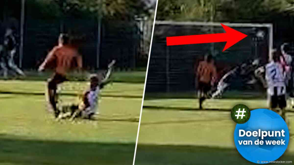 Jeugdspeler zet door na snoeiharde tackle en schiet fantastisch raak