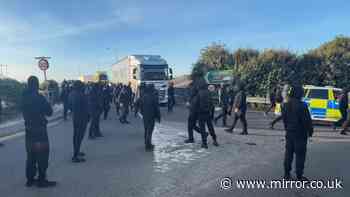 Dover protest - live: Port roads blocked by masked demonstrators as P&O issues warning