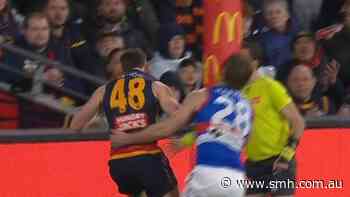 Crows star slammed into goal post