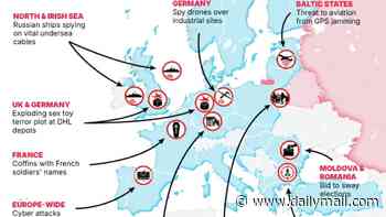 How Putin has targeted Europe with hybrid attacks through 2026 alone, from airport drone bombs to arson attacks - as EU chief warns 'this is the new normal'