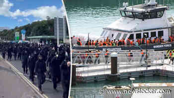 Gemaskerde demonstranten blokkeren haven Dover in grootschalig migratieprotest