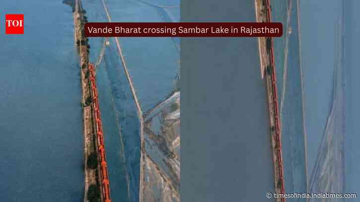 Sambhar Lake Train View: Vande Bharat glides past surreal salt landscape; a birdwatcher’s delight