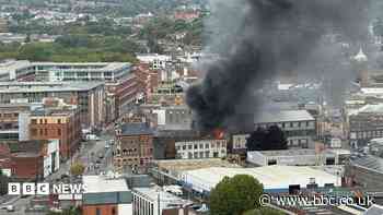 Plumes of smoke as blaze forced road closures