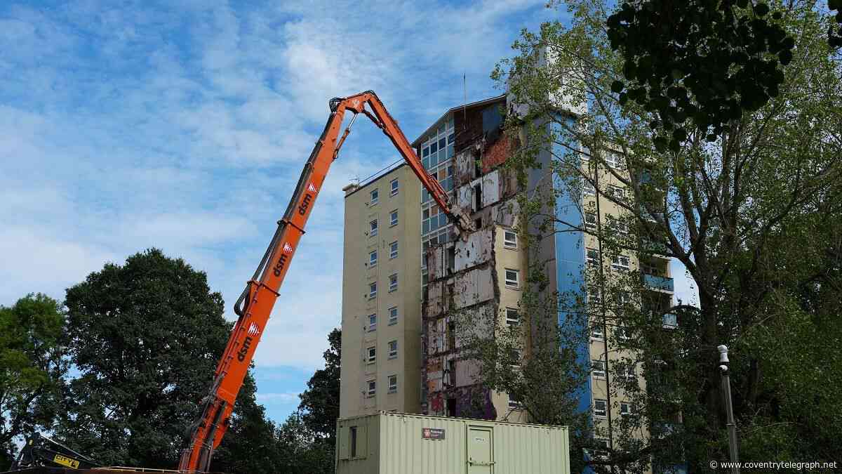 Demolition begins on Coventry Silent Witness flats at to make way for retirement housing