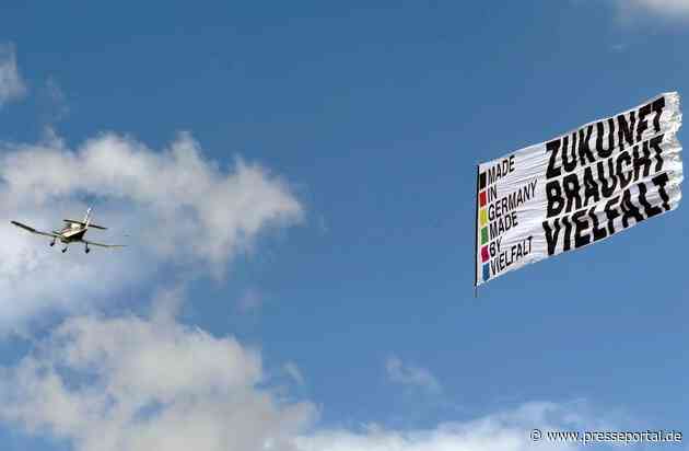 "Zukunft braucht Vielfalt": Klare Botschaft am Himmel über Sachsen-Anhalt / Bannerflug setzt sichtbares Zeichen der Kampagne "Made in Germany - Made by Vielfalt" im Umfeld der Landtagswahlen