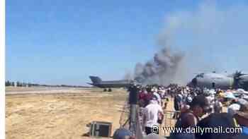 Greek air force jet crashes while performing solo display at airshow