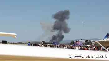 Greek F-4 fighter jet crashes and 'explodes' in front of horrified crowd at airshow