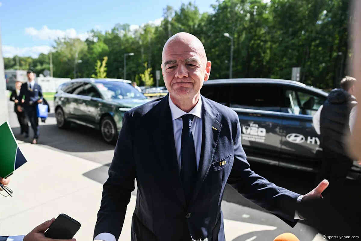 Gianni Infantino makes rare public appearance amid calls for him to quit Fifa