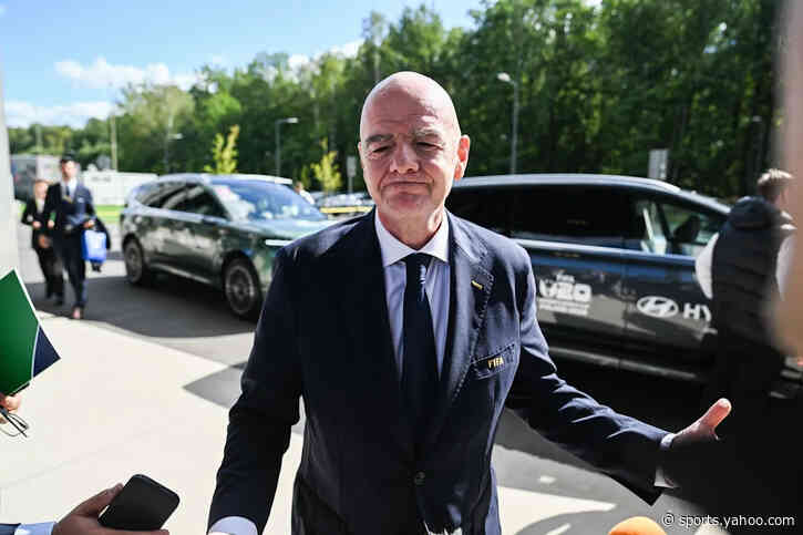 Gianni Infantino makes rare public appearance amid calls for him to quit Fifa