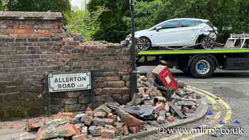 Woman, 38, dies after car crashes into brick wall in Liverpool