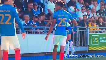 Cardiff's former Arsenal star Krystian Bielik grabs young fan by the throat - before being slapped back - and gets away without any punishment in bizarre incident