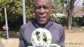 Ex-world champ Bruno delivers footballs to parks