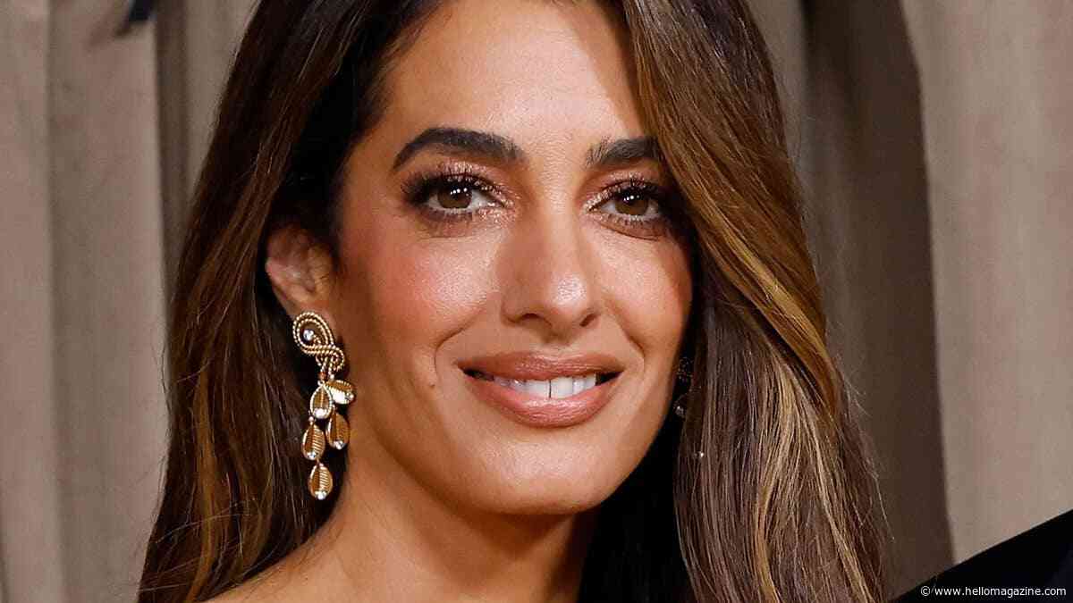 Amal Clooney, 48, flaunts her toned legs in snake-print skirt with jaw-dropping slit
