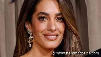 Amal Clooney, 48, flaunts her toned legs in snake-print skirt with jaw-dropping slit