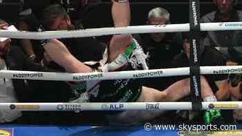 Allen fight ends in bizarre fashion as Carty falls through ropes in round one