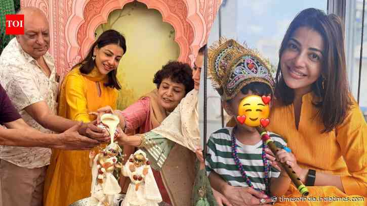 Kajal Aggarwal celebrates Janmashtami with family, son steals the show