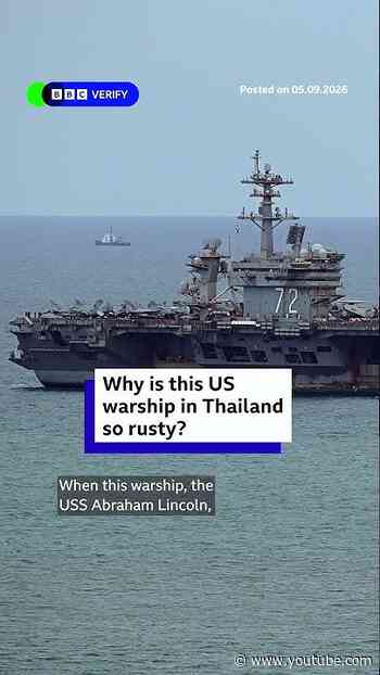 Why is this US warship in Thailand so rusty? #USNews #USSAbrahamLincoln #IranWar #BBCNews