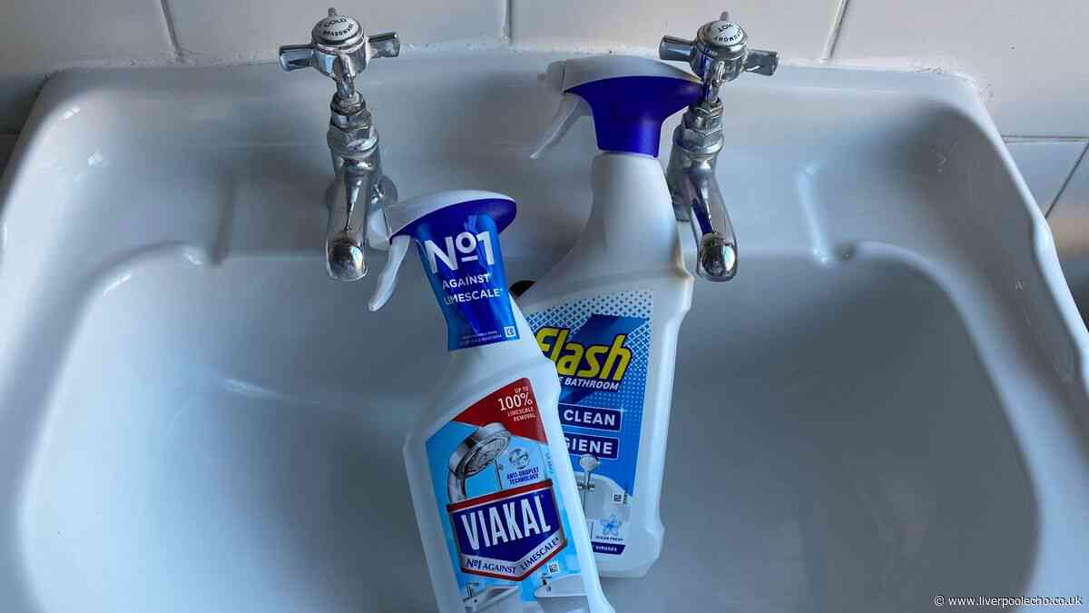 I removed bathroom limescale with Viakal and Flash — one worked best