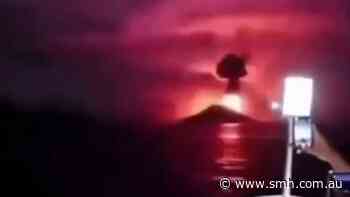Lava spews from Indonesia's Anak Krakatau volcano