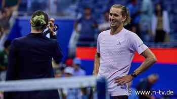 Scherze bei US Open : Erst Marathon, jetzt Selbstläufer? Zverev wiegelt trotz Angstgegner-Aus ab