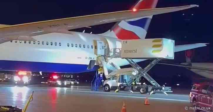 Emergency slide activates on British Airways plane while catering was delivered