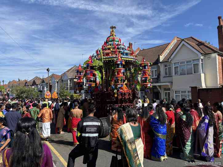 Hundreds join Hindu chariot procession through Harrow Town Centre