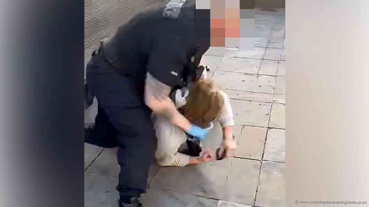 Two Greater Manchester Police officers in hospital after violence erupts in Piccadilly Gardens as 'arrested man punched in head'