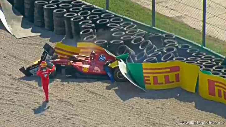 Disastro Ferrari a Monza: Leclerc a muro al secondo giro, bandiera rossa. Scintille con Hamilton dopo la partenza: “Charles mi ha spinto fuori”