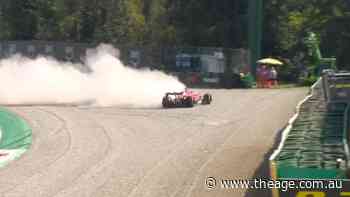 Leclerc hits the wall in scary incident