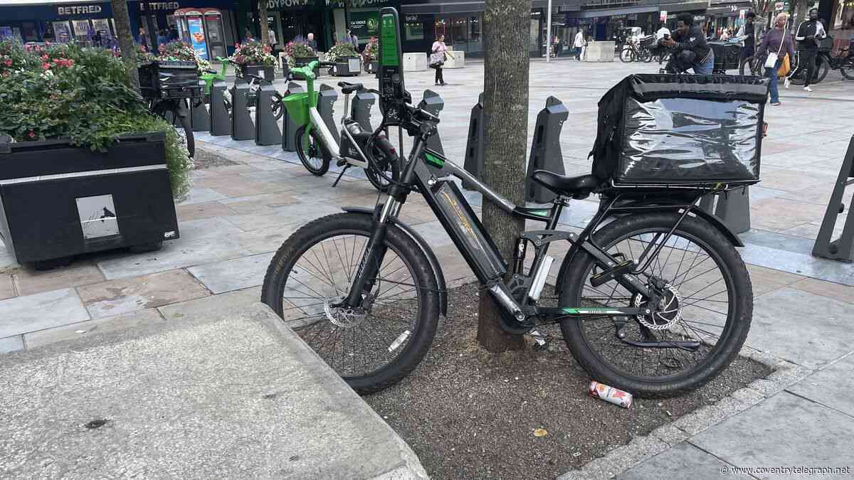 Coventry city centre e-bike riders failing to comply with pedestrian zone cycling ban