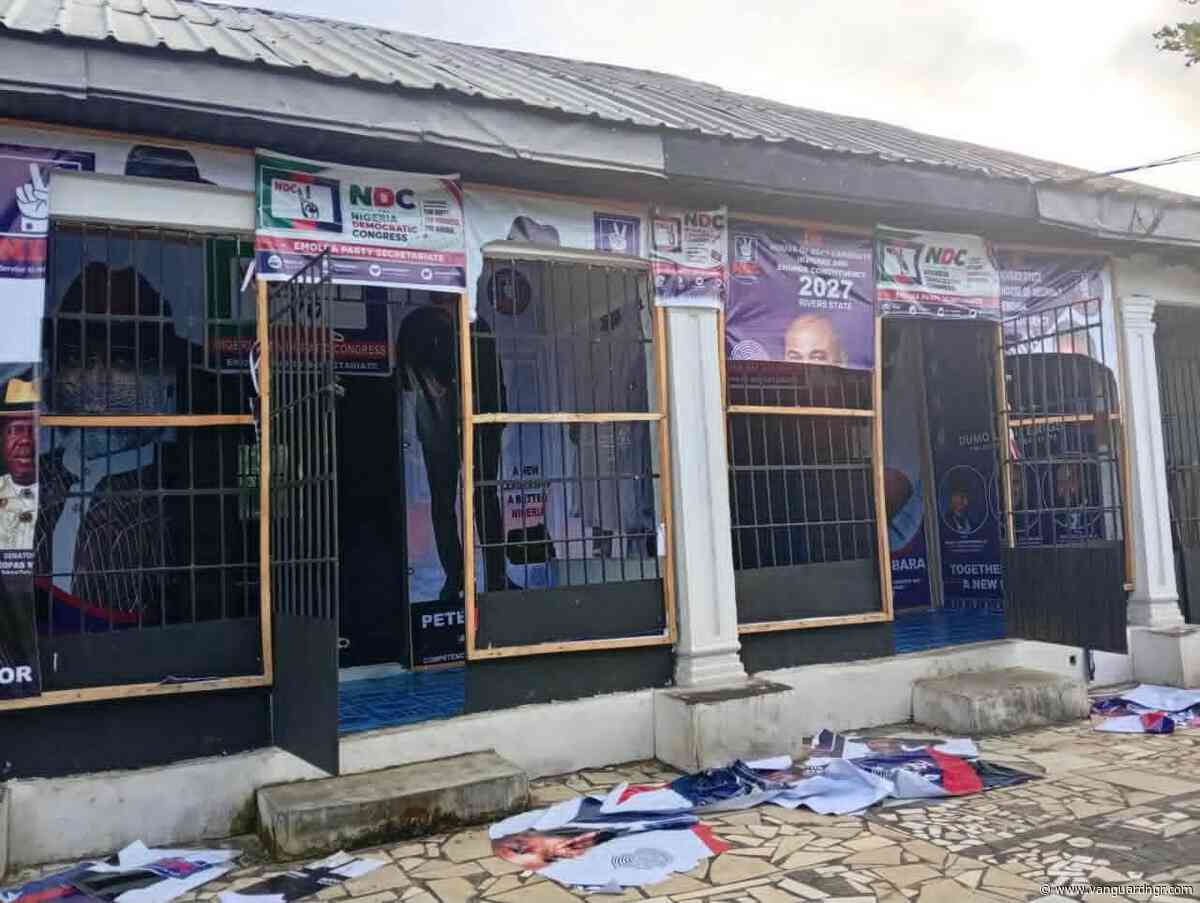 Political thugs attack NDC office in Rivers, destroy billboards