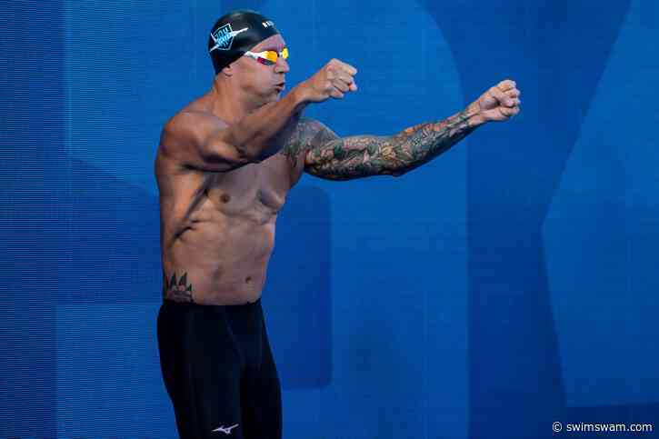 Caeleb Dressel Tests his Power in the Water Against Ocean Game Fish