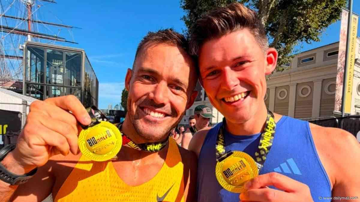 Spencer Matthews secures a half marathon PB as he runs latest race just five days after wife Vogue Williams gave birth to their fourth child and hours after she celebrated son Theo's 8th birthday bash