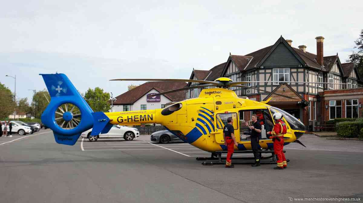 Wythenshawe incident RECAP as air ambulance lands after 'crash involving car and motorbike' - latest updates