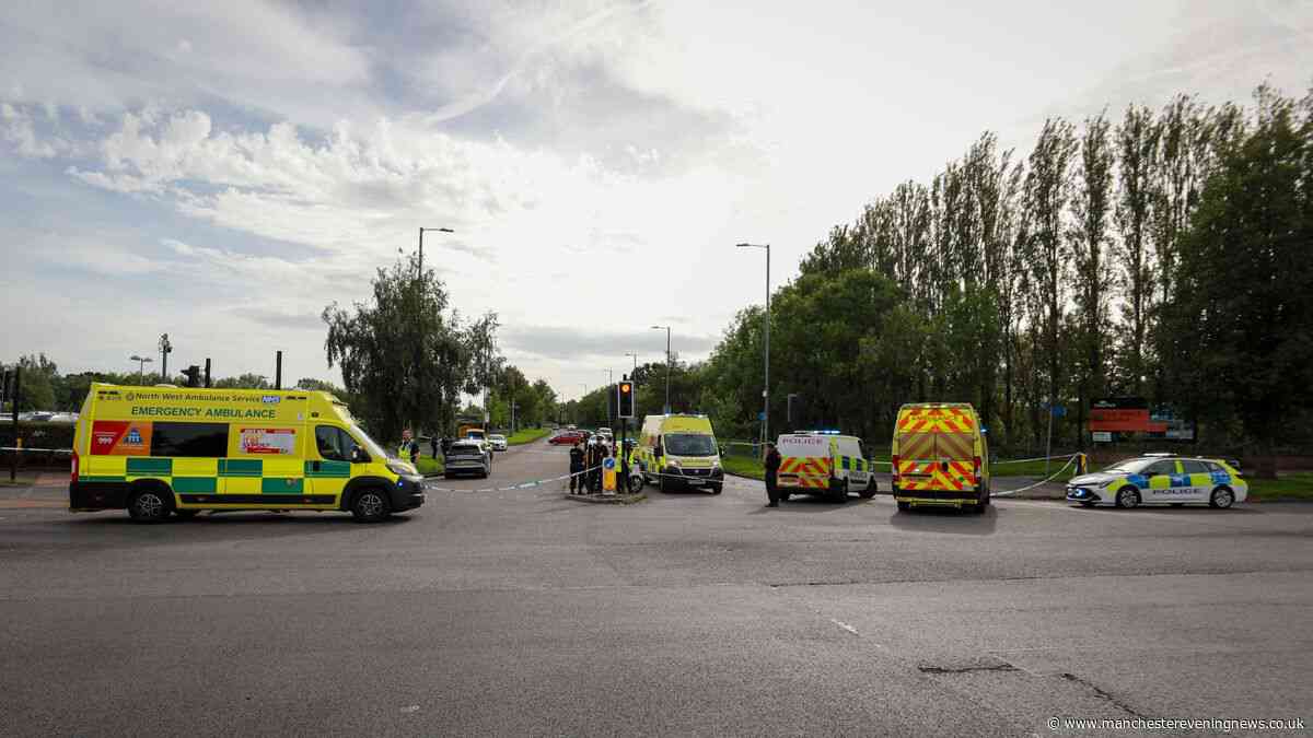 Air ambulance lands with three children taken to hospital after Wythenshawe bike crash