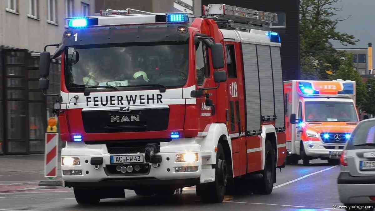 Feuerwehr und Rettungsdienst auf einsatzfahrt in Aachen - Hulpdiensten met Spoed onderweg in Aachen
