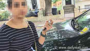 Moment woman admits to using her 75-year-old father's blue badge to go shopping in London... then tries to claim she's about to pick him up