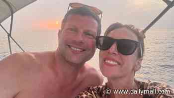 Shirtless Dermot O'Leary poses with his rarely-seen wife Dee Koppang as they enjoy a romantic holiday in Italy
