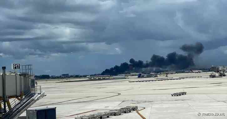 Amazon jet in fireball crash after overshooting runway at Miami airport
