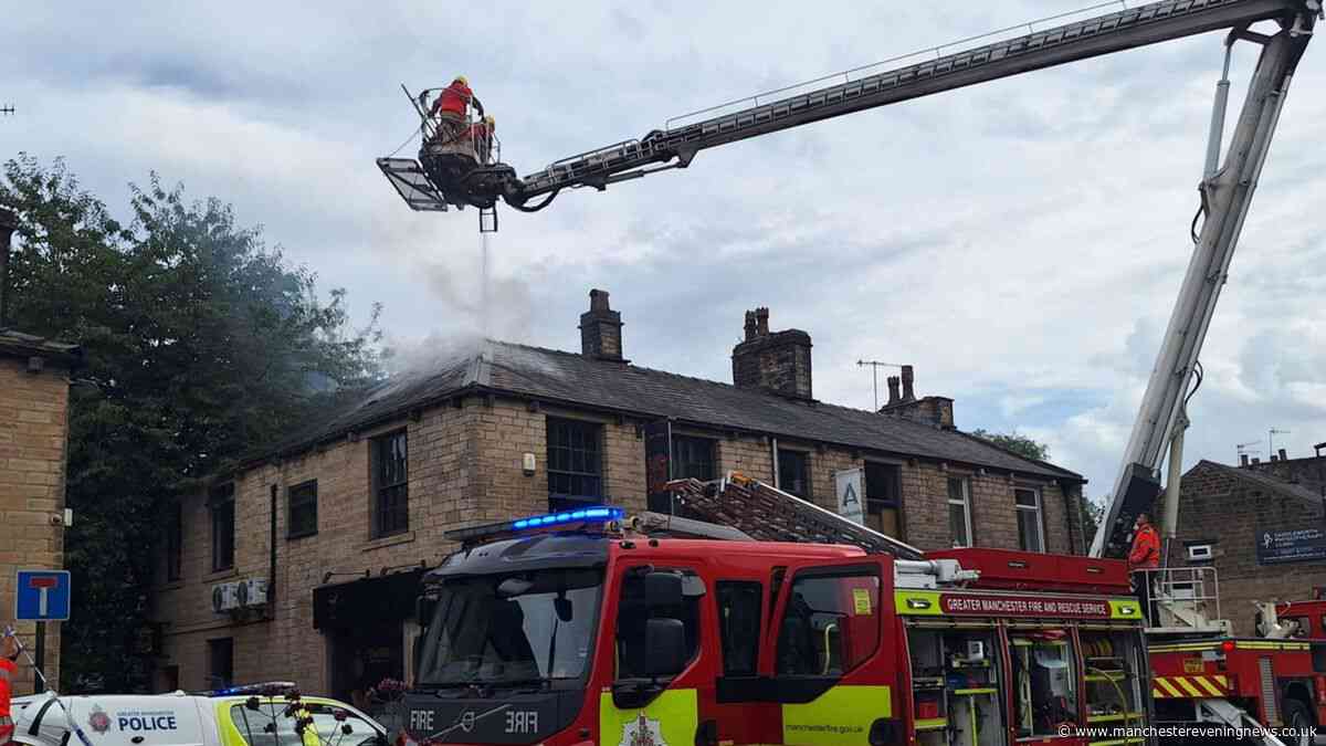Uppermill fire RECAP with high street shut off as crews tackle blaze at takeaway - latest updates