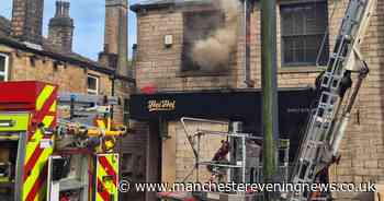 Three treated at scene after Uppermill takeaway fire sees high street shut off for hours