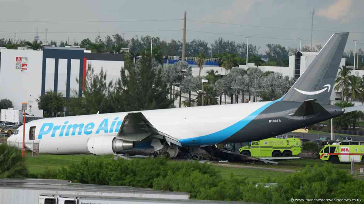 Amazon plane crash in Miami leaves at least five dead after aircraft overshoots runway