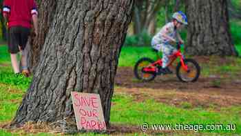 Locals love this little park. Beyond the pines, an aged care home wants to buy it