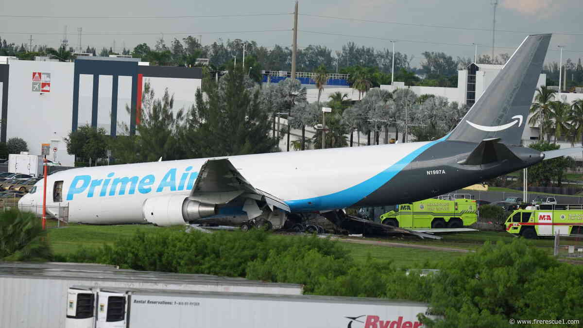 5 dead after Amazon cargo plane overruns runway at Miami airport