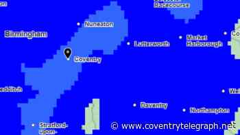 Met Office's 'heavy and persistent rain' warning for Coventry as weather map turns dark blue