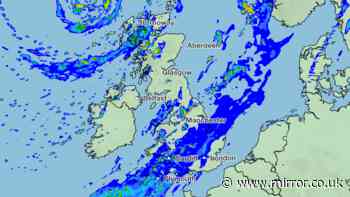Met Office maps show 57 areas face heavy rain on Tuesday as UK drenched by washout